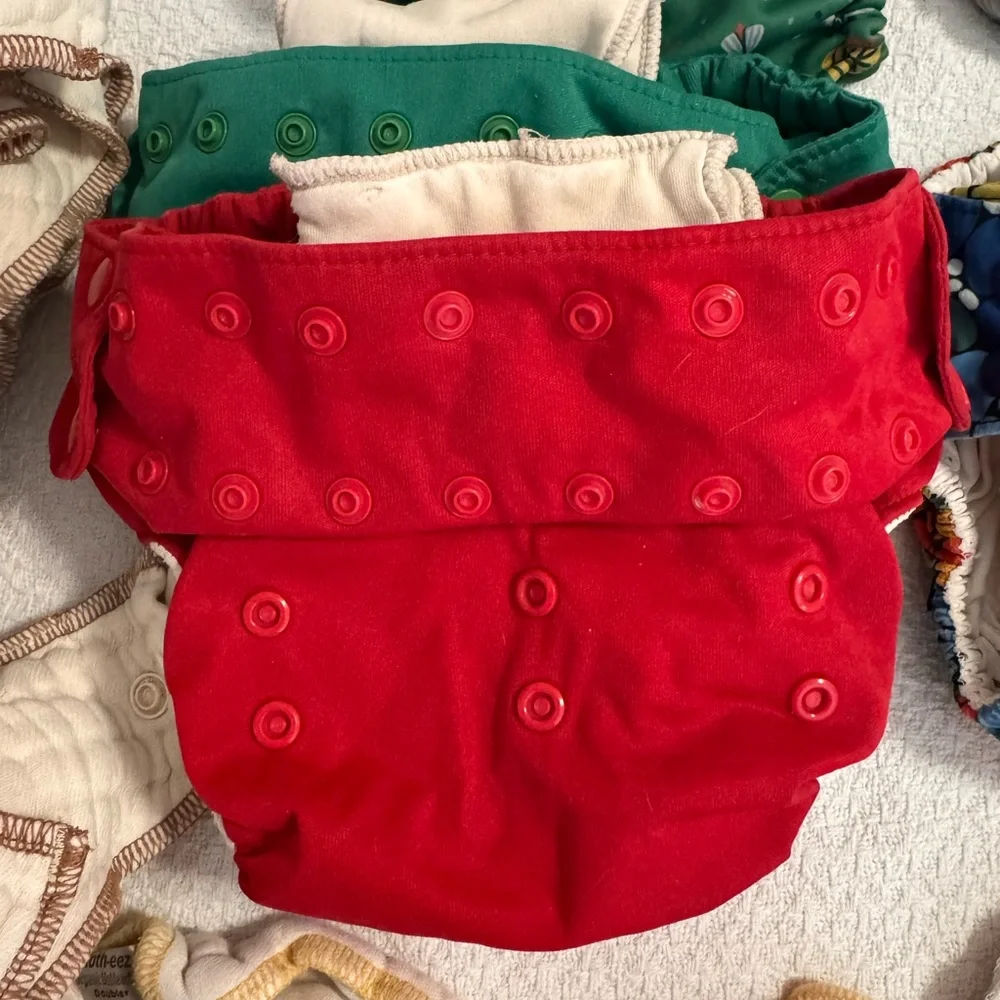 Smart Bottoms - Smart One 3.1 Cloth Diapers - Set of 2 - Red & Green All-in-ones